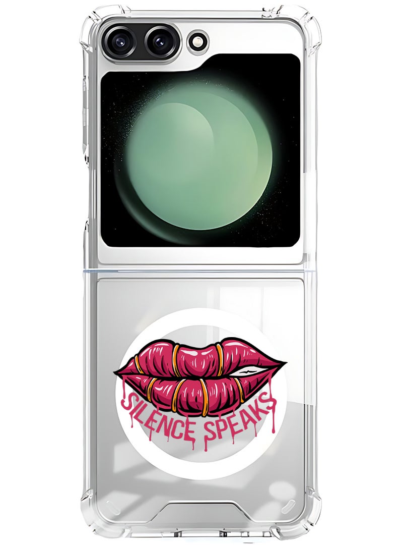 Theodor Magnetic Case for Samsung Galaxy Z Flip 5 Compatible with MagSafe Wireless Charging, Shockproof Phone Bumper Cover Silence Speaks - Image 1