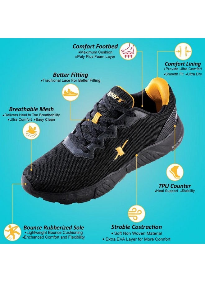 sparx - Sparx Mens SM 648 | Enhanced Durability & Soft Cushion | Black Running Shoe - 8 UK (SM 648)Size-8 UK - Image 1