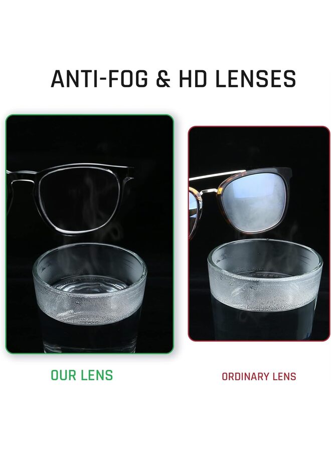 نظارات واقية، نظارات مضادة للضباب والضوء الأزرق، خفيفة ومريحة، مزودة بدروع علوية وجانبية، بدائل مثالية لنظارات الوقاية العادية للممرضات (أسود) - Image 2