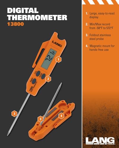 Lang Tools 13800 Digital Pocket Thermometer, Black - Image 2