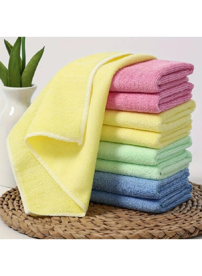 ALMASI 10 Reusable Colored Microfiber Kitchen Towels - Highly Absorbent, Lint-Free Dish Cloth - Versatile, Durable, and Easy to Clean for Home and Kitchen - Image 4
