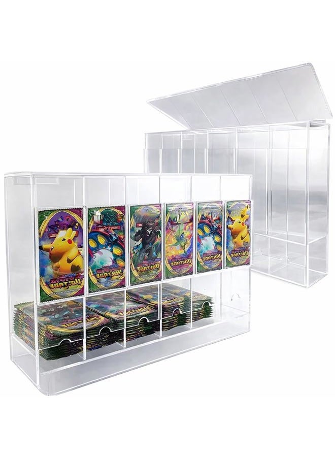 EVORETRO حامل عرض أكريليك لتوزيع بطاقات بوكيمون وعبوات TCG المتوافقة الأخرى، 6 فتحات - Image 1