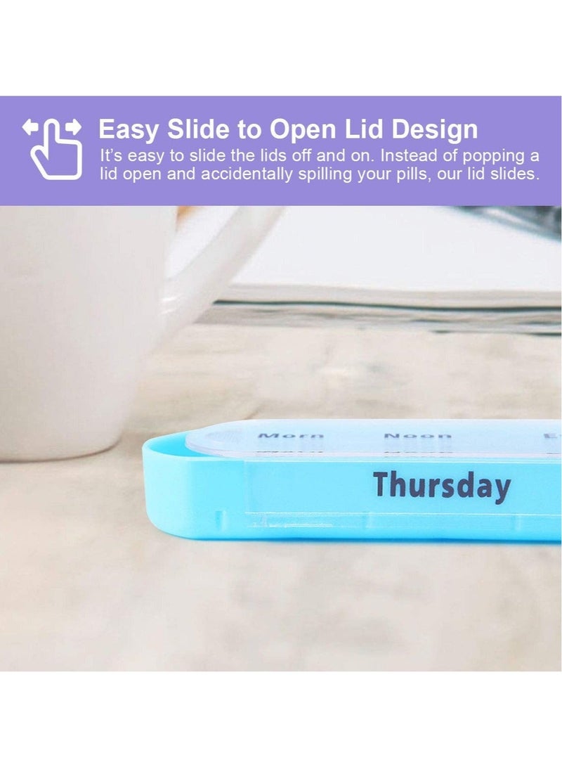 Captaintech Rainbow Medicine Box, Pill Seven Day Notebook Portable Storage Box, Suitable for Pills, Vitamins/Fish Oil/Tonic Travel, Work Management Container (Pill Box with Leather case) - Image 5