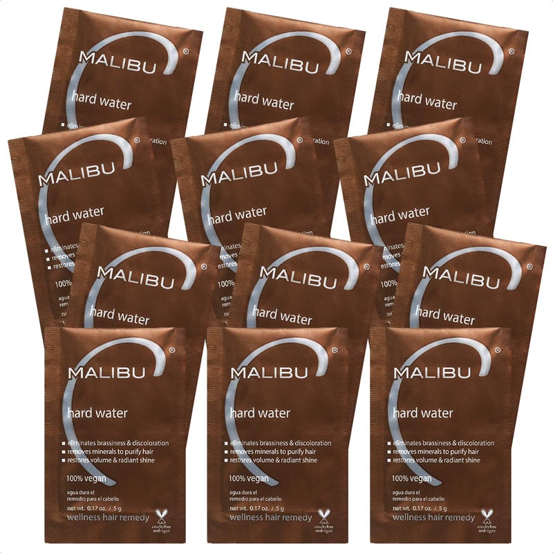 Malibu C Hard Water Wellness Remedy - Removes Deposits & Impurities - Contains Vitamin C for Shiny, Vibrant Results - Hard Water Treatment (12 Packets) - Image 1