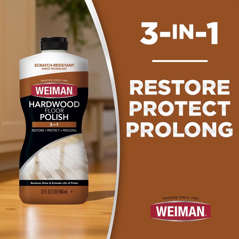 Weiman Wood Floor Polish and Restorer 32 Ounce (2 Pack) - High-Traffic Hardwood Floor, Natural Shine, Removes Scratches, Leaves Protective Layer - Image 2