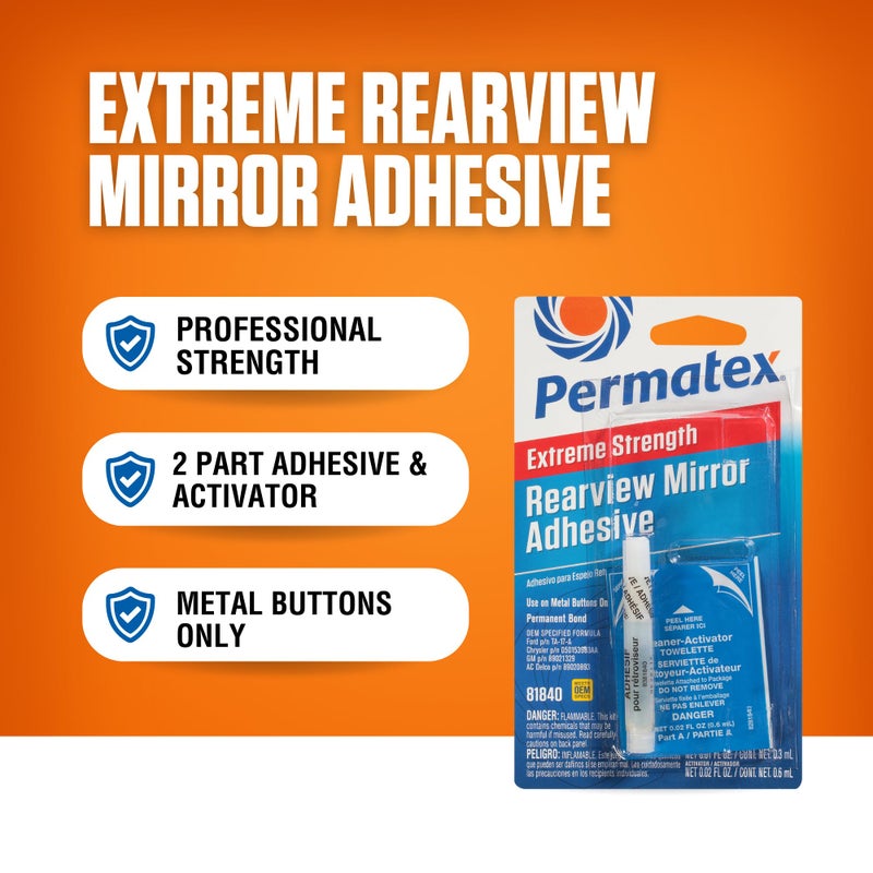 Permatex 81840 Extreme Rearview Mirror Profressional Strength Adhesive Kit , White - Image 2