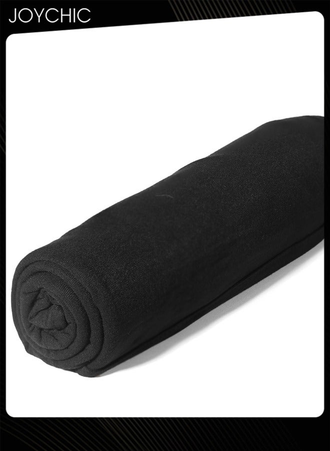 Joychic Women Solid Color Long Hijab Skin-friendly and Breathable Muslim Hijab Black - Image 2