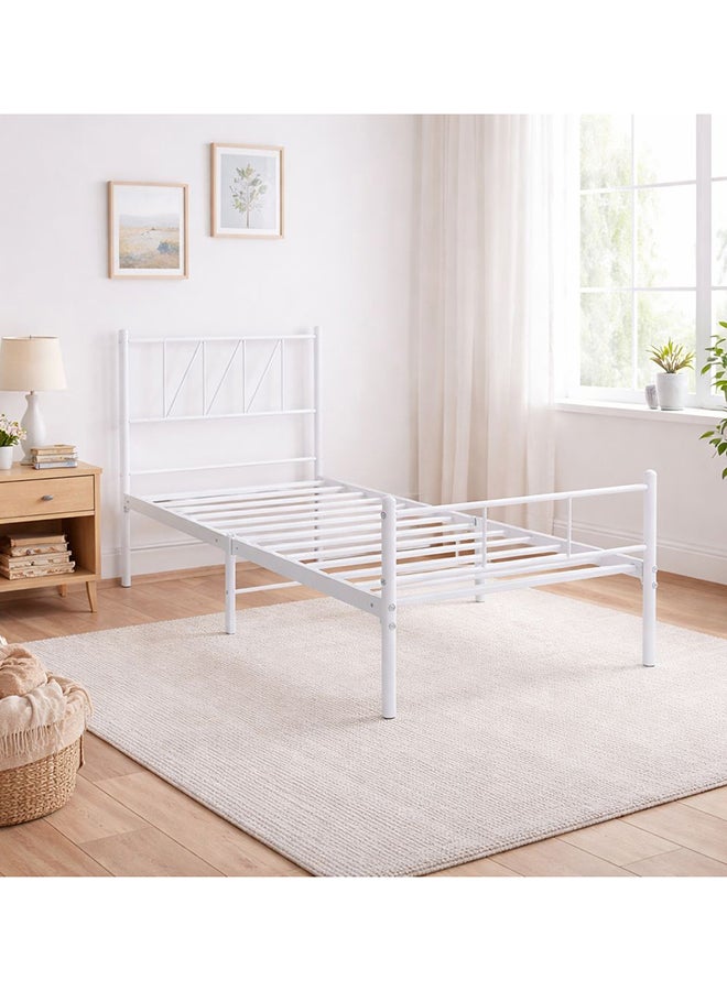 alsaada home Modern iron bed - single size 190×90 cm - white. - Image 3