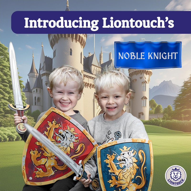 Liontouch - Noble Knight Toy Swords & Shields for Two Boys, Blue/Red – Age 3-8 Years | Medieval Set in Durable & Safe Foam | Weapons & Battle Accessories for Pretend Play, Dress Up & Knight Costumes - Image 2