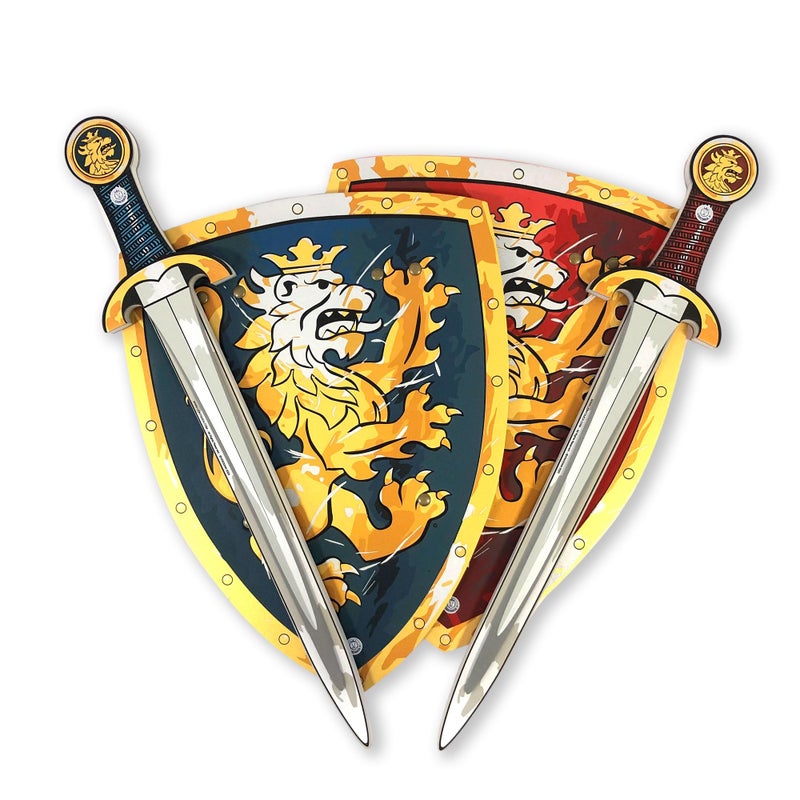 Liontouch - Noble Knight Toy Swords & Shields for Two Boys, Blue/Red – Age 3-8 Years | Medieval Set in Durable & Safe Foam | Weapons & Battle Accessories for Pretend Play, Dress Up & Knight Costumes - Image 1