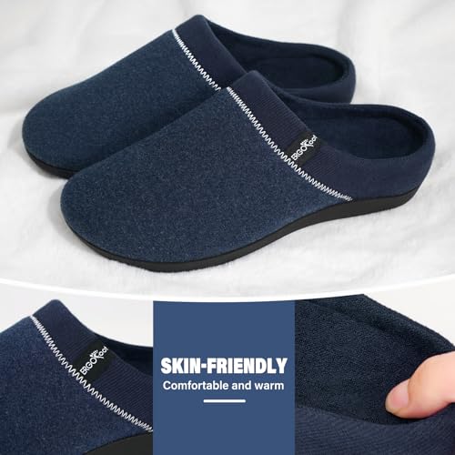 ERGOfoot Orthotic Slippers with Arch Support, Ideal for Plantar Fasciitis, Flat Feet, Heel Pain Relief, Slip on Clog Indoor Outdoor House Shoes with Anti-Skid Rubber Sole/Blue - Image 3