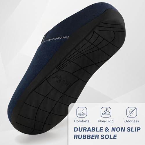 ERGOfoot Orthotic Slippers with Arch Support, Ideal for Plantar Fasciitis, Flat Feet, Heel Pain Relief, Slip on Clog Indoor Outdoor House Shoes with Anti-Skid Rubber Sole/Blue - Image 4