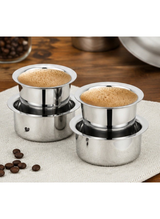 Prabha Stainless Steel Coffee/Tea Dabra, Stainless Steel Plain, Kitchen Cofee/Tea Cup, Serve with Love, Circular Shape, Stay Cool Surface, Plain No.4 - Image 2