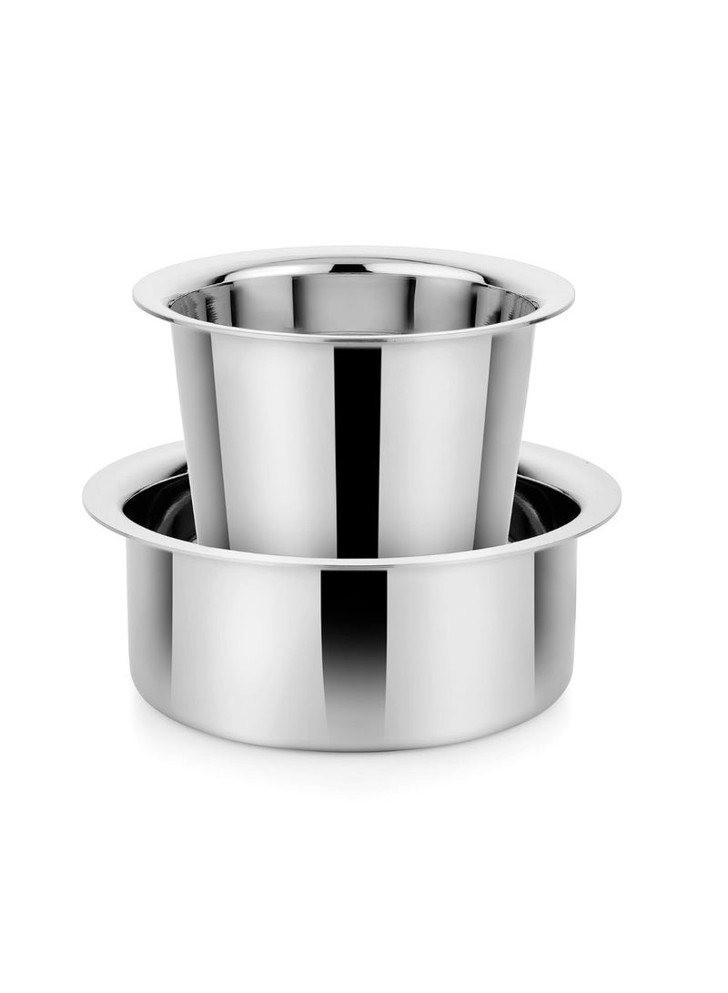Prabha Stainless Steel Coffee/Tea Dabra, Stainless Steel Plain, Kitchen Cofee/Tea Cup, Serve with Love, Circular Shape, Stay Cool Surface, Plain No.4 - Image 1