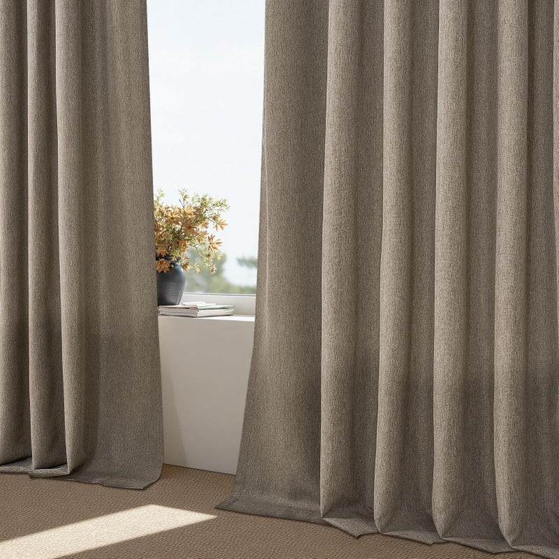 Drapenova Burlywood Flax Linen Curtains Pinch Pleated 84 Inches Long 2 Panels for Living Room Bedroom Birch Semi Sheer Rustic Farmhouse Back Tab Pinch Pleat Hooks Rings Window Curtain 84 Inch Length - Image 5