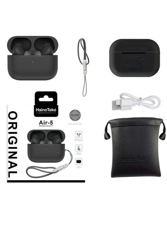 Haino Teko Air 5 Bluetooth Wireless Earphone Pro 2 Design for iPhones – High-Quality Sound, Comfortable Fit, Touch Control, Long Battery Life, Wireless Charging, Ideal for Music & Calls - Image 5