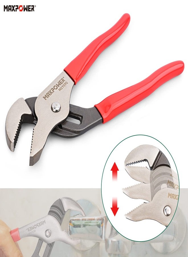 مجموعة كماشة MAXPOWER Groove Joint Pliers، مقاس 8 بوصة و12 بوصة كماشة سريعة الضبط ذات فك V مسنن ولسان وحفرة - Image 4