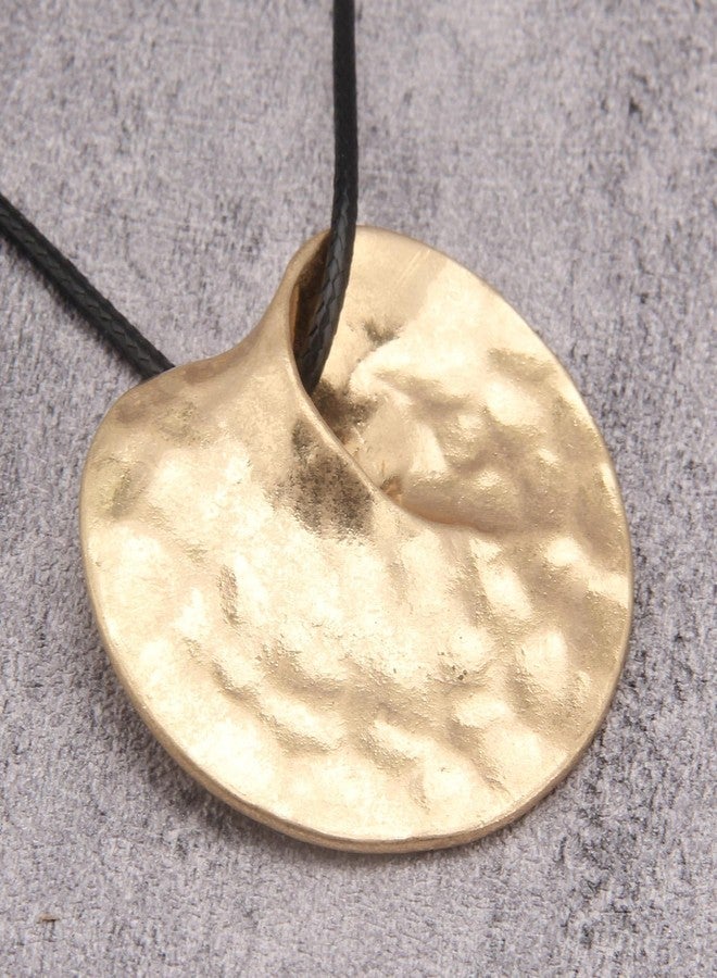 joymiao Boho Necklaces for Women Chunky Circle Necklace Layered Boho Circle Leather Choker Necklace Long Vintage Necklaces Bohemian Jewlery Gifts, Faux Leather Zinc, No Gemstone - Image 3