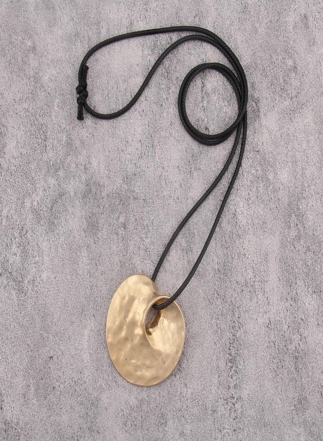 joymiao Boho Necklaces for Women Chunky Circle Necklace Layered Boho Circle Leather Choker Necklace Long Vintage Necklaces Bohemian Jewlery Gifts, Faux Leather Zinc, No Gemstone - Image 5