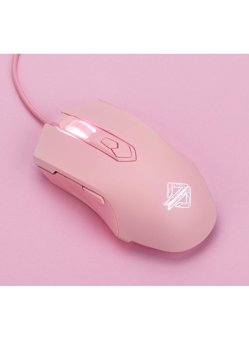 AJ52 Watcher RGB Gaming Mouse, Programmable 7 Buttons, Ergonomic LED Backlit USB Gamer Mice Computer Laptop PC, for Windows Mac OS Linux, Pink - Image 3