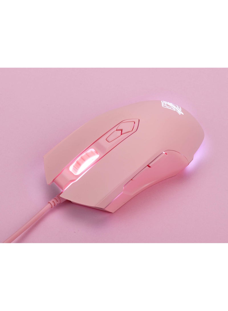 AJ52 Watcher RGB Gaming Mouse, Programmable 7 Buttons, Ergonomic LED Backlit USB Gamer Mice Computer Laptop PC, for Windows Mac OS Linux, Pink - Image 4
