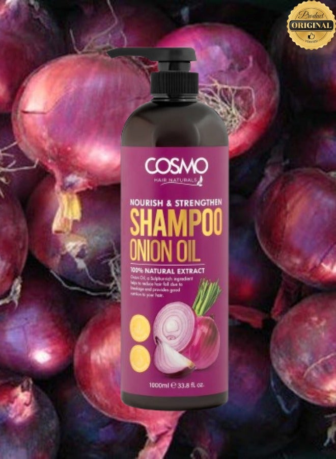 COSMO 9 Pieces Nourish And Strengthen Shampoo Onion Oil 1000ML  - Image 2