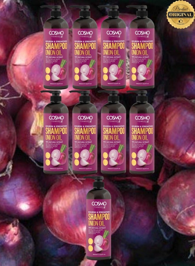 COSMO 9 Pieces Nourish And Strengthen Shampoo Onion Oil 1000ML  - Image 1