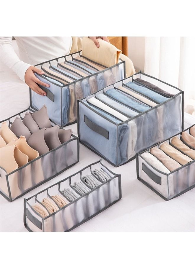 Generic - 5 Pcs Ikea Style Dormitory Closet Organizer For Bra Socks Underwear/Home Separated Underwear Storage Box-Grey - Image 1