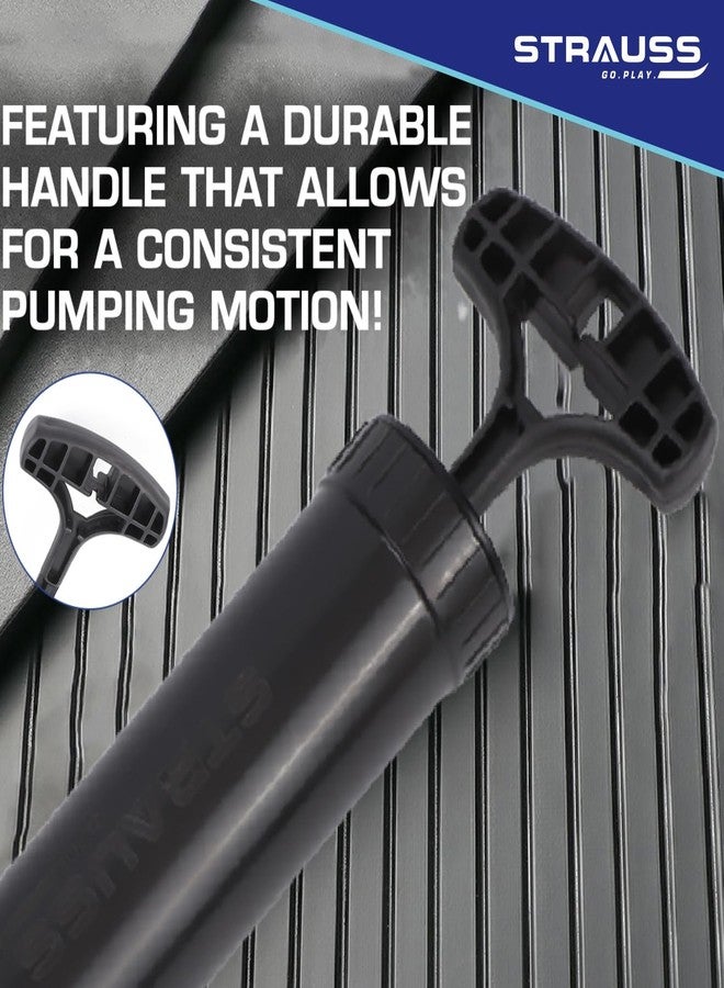 Strauss Hand Air Pump for Sports | Suitable for Football, Volleyball, Basketball, Rugby, Soccer Ball, Other Inflatable Balls | Air Inflator with Stainless Steel Pin (1 pcs), (Black) - Image 4