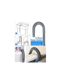 Generic 2-Pack Washing Machine & Dishwasher Replacement Hose Kit, 2M Flexible Drain Hose Extension with 2 Adapters, 2 U-Bend Holders, 4 Hose Clamps, Corrugated Drain Pipe for Washer/Dishwasher Water Drainage  - Image 5