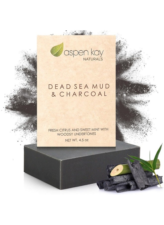 Aspen Kay Naturals - Aspen Kay Naturals Handmade Dead Sea Mud Soap Bar, Activated Charcoal & Pure Essential Oils, 4.5 oz Bar - Image 1