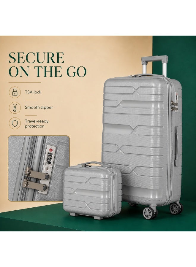 2-Piece Travel Luggage Set, 8-Wheel Spinner Suitcases, Secure Locking System, Lightweight & Durable Design - Image 5