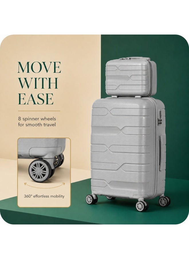 2-Piece Travel Luggage Set, 8-Wheel Spinner Suitcases, Secure Locking System, Lightweight & Durable Design - Image 4