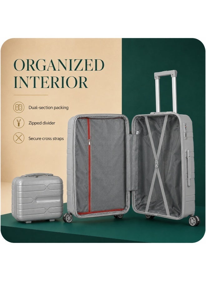 2-Piece Travel Luggage Set, 8-Wheel Spinner Suitcases, Secure Locking System, Lightweight & Durable Design - Image 2