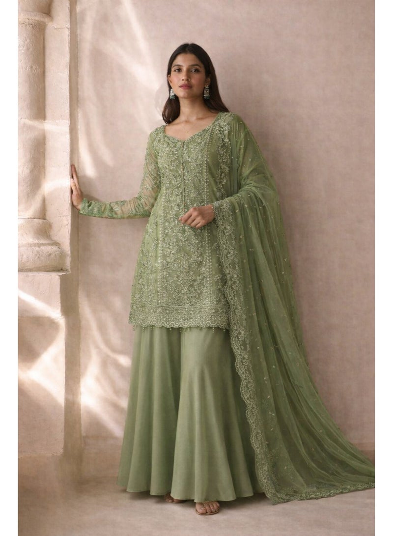 Zeenat Fern Sharara Set