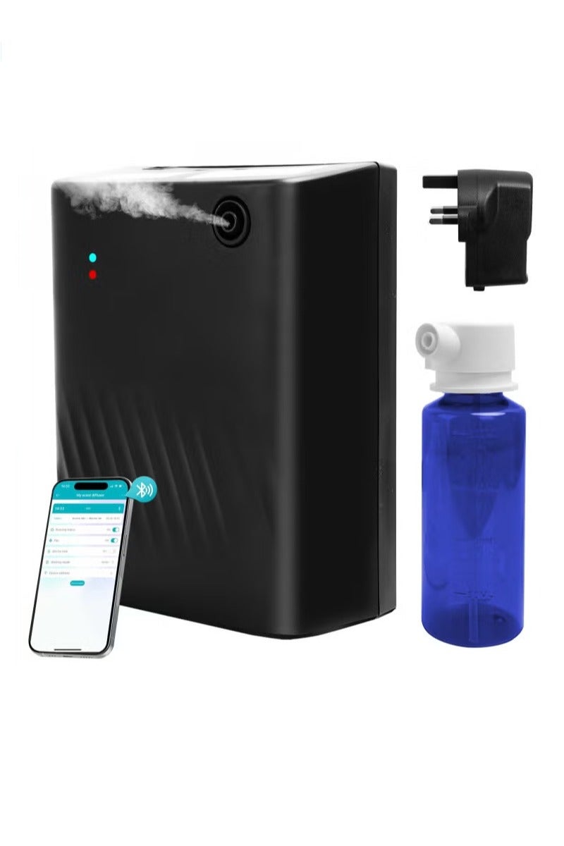 والالا جهاز توزيع الزيوت العطرية الكهربائي المتقدم، موزع رائحة ذكي مزود بتقنية البلوتوث، موزع معطر جو محمول للمنزل والمكتب والفندق، 200 مل، لون أسود - Image 1