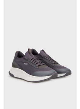 BOSS Logo Knitted Detailed Fishbone Sole Sneaker Shoes Men's Shoes 50498904 020  - Image 3