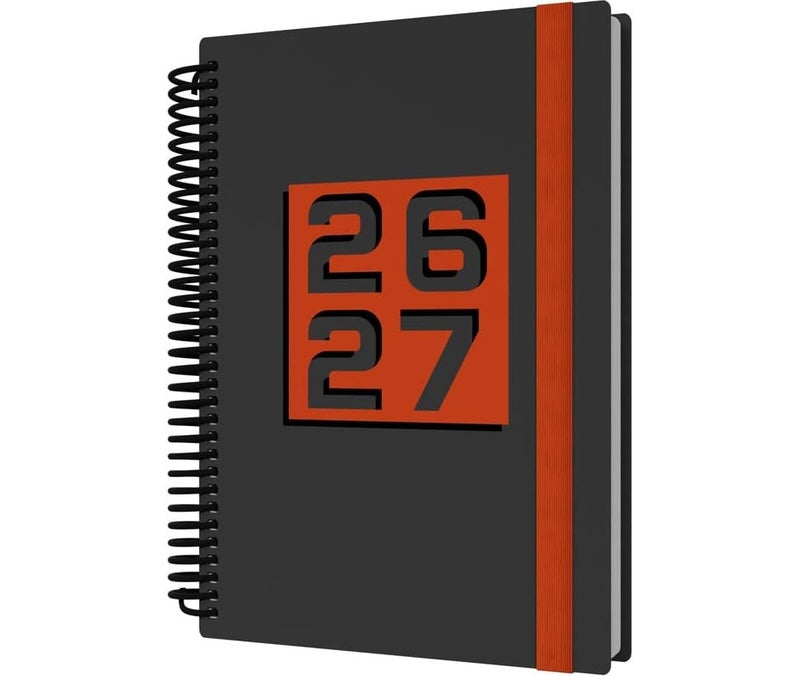 Collins 2026-2027 Mid/Academic Year Planner - 13 Month A5 Day-to-Page - Hard Cover - Collins Debden Delta Range Orange (FP51M.44-2627) - Image 1