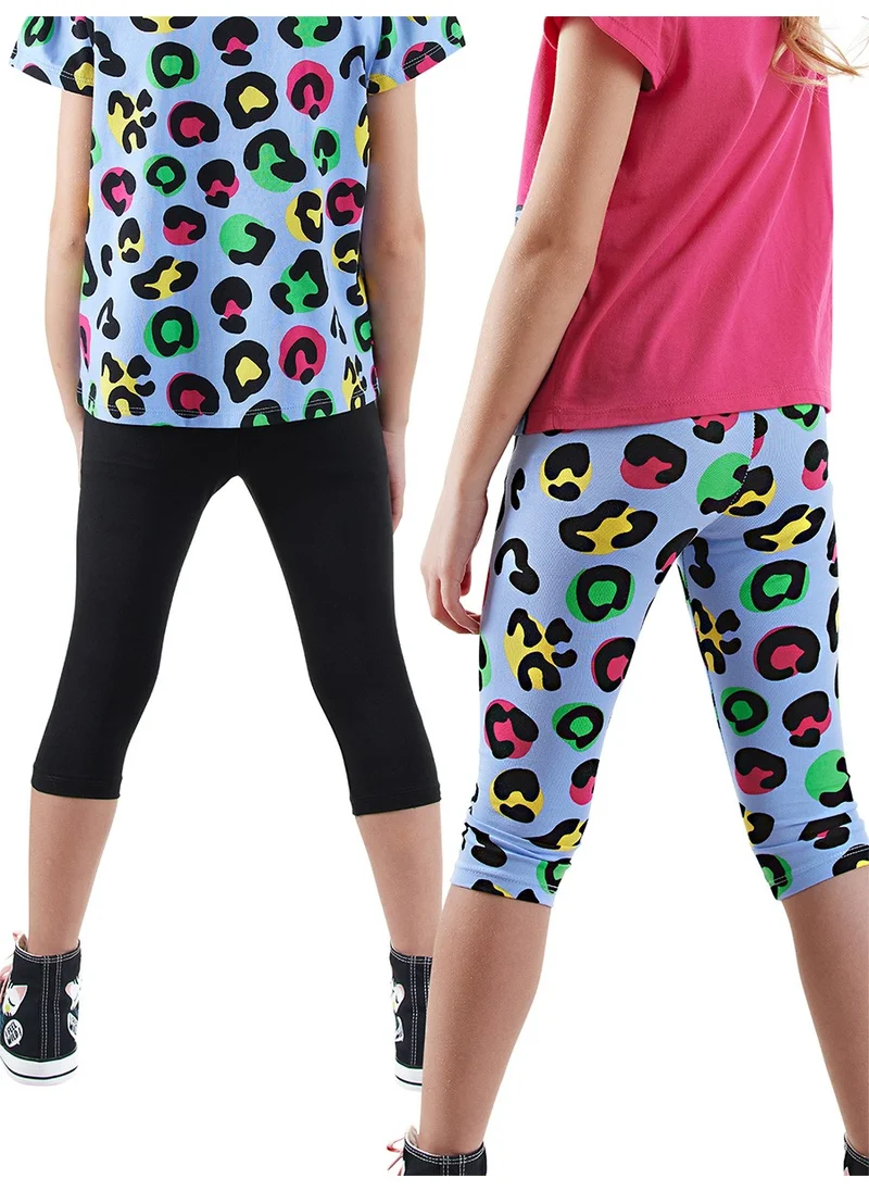 Denokids Girls Black Leopard 2-Pack Tights