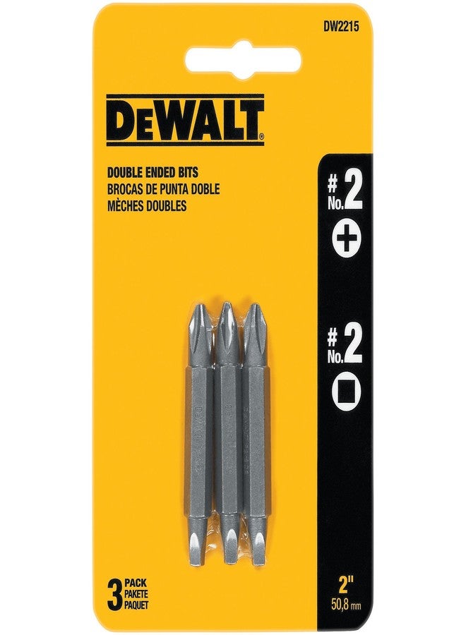 DEWALT DW2215 #2 Phillips and #2 Square Recess Double Ended Screwdriver Bit 3 Count ( 1Pack) - Image 1