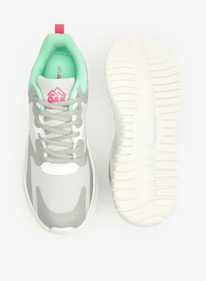 شو اكسبرس Women Textured Lace-Up Sports Shoes with Pull Tabs