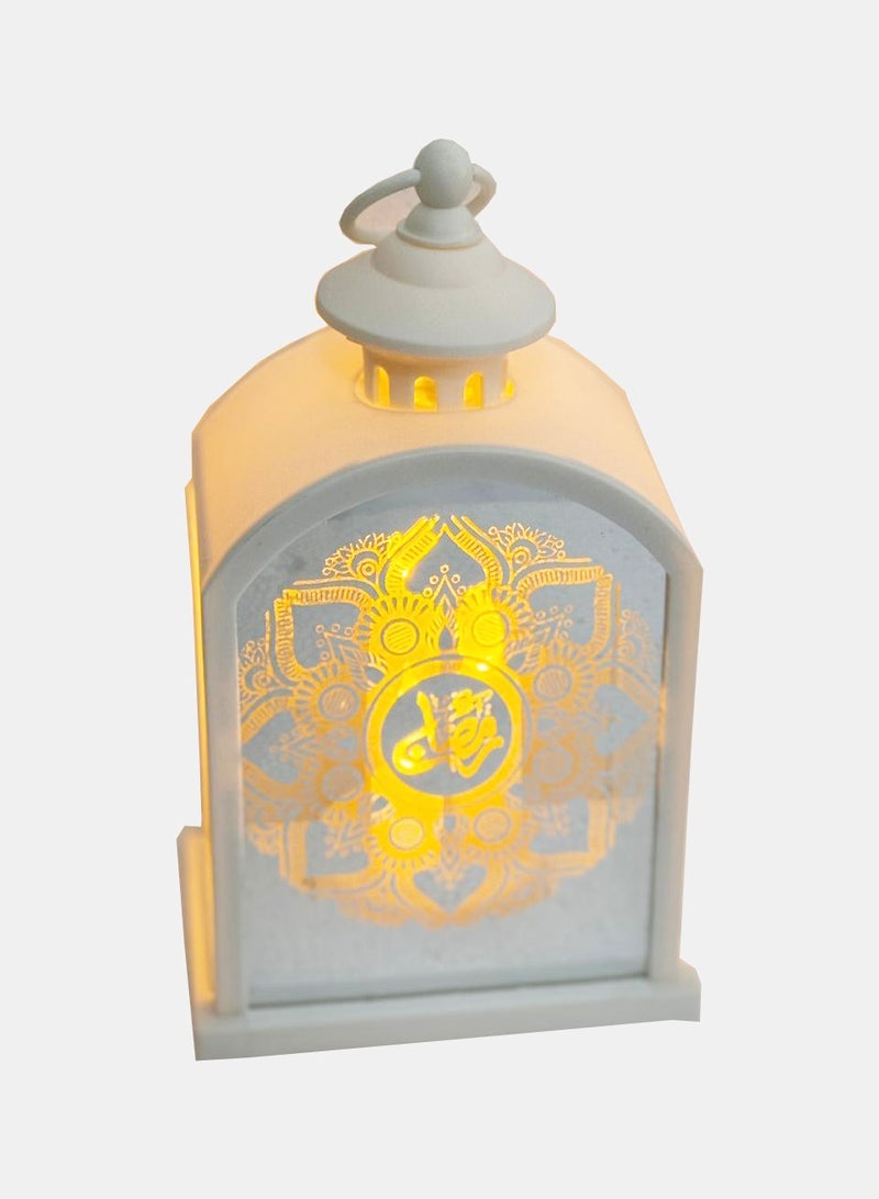 Tradeo Ramadan Kareem Ramadan Lantern Lights with LED Candle – Battery Powered Ramadan Decorations for Home, Bedroom, Door, Wall & Window – Outdoor Hanging Gift Idea. White Color - Image 2