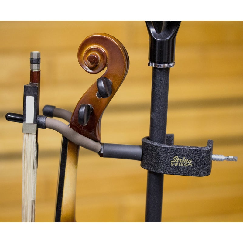 String Swing حامل كمان صغير من String Swing CC04VS مع ملحق حامل ميكروفون للكمانات 1/8 و 1/4 و 1/2 و 12" فيولا - Image 3