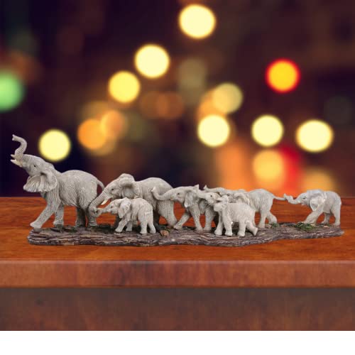 Comfy Hour Our Cute Elephant Friends Collection 16" Roaming Elephant Group Wildlife Figurine Statue Sculpture, Stone Resin - Image 2