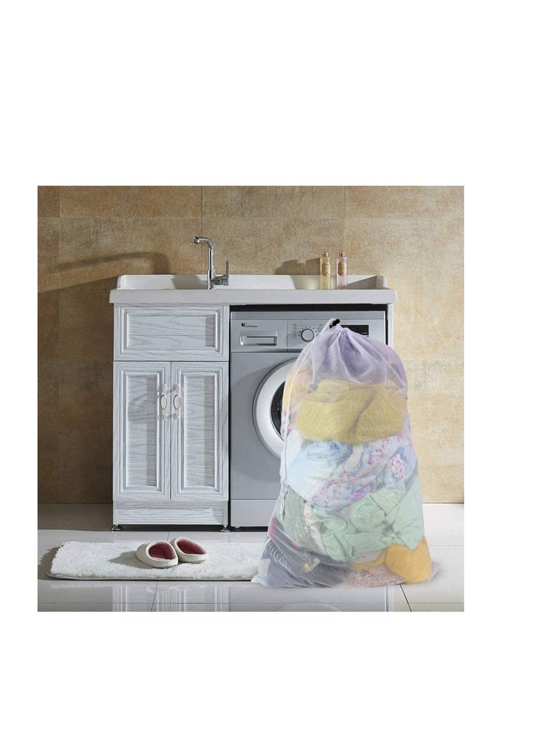 SYOSI حقيبة غسيل مشMesh، حقيبة غسيل للغسالة، حقيبة غسيل مع حبل سحب، للملابس الدقيقة، السفر، الجوارب الرقيقة، الملابس الداخلية، حمالة الصدر، الملابس الداخلية، ملابس الأطفال، تخزين الألعاب (3 عبوات) - Image 3