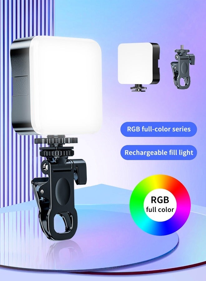 يو إل اتش واي سي المحمولة RGB ضوء الفيديو ملء الخفيفة 0-360 كامل اللون ضوء الفيديو عكس الضوء 180 درجة الأمامية والخلفية زاوية تعديل للتصوير الفوتوغرافي، مؤتمر الفيديو، تيكتوك - Image 2