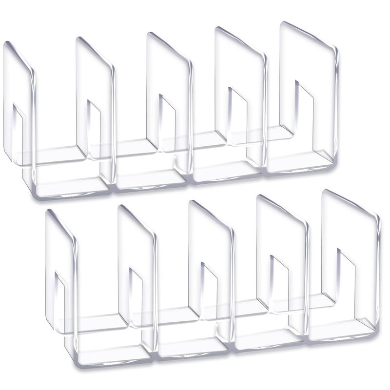 YAGELI Clear Acrylic Desk File Sorter Purse/Handbag Organizer Clutch Divider Mesh Folder Office Supplies Stand Bookshelf (3 Sections) (2Pack-4Sections) - Image 1