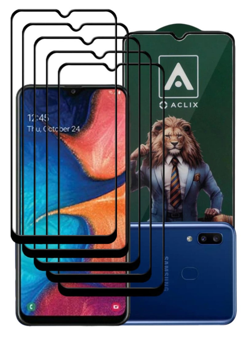ACLIX 5 Pieces Antistatic ESD Dustproof Premium Quality High Definition Tempered Glass Screen Protector Designed For Samsung Galaxy A20 - Image 1
