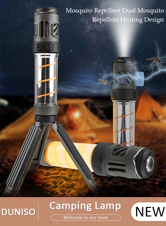 DUNISO 3 في 1 مصابيح تخييم طاردة للبعوض متعددة الوظائف مع حامل مغناطيسي قابل للفصل 5 أوضاع إضاءة مصباح تخييم سريع الشحن مصباح يدوي مقاوم للماء للتخييم في الهواء الطلق - Image 1