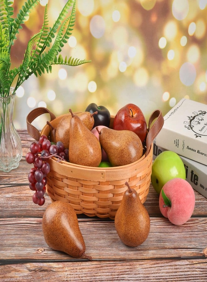 Luckforest Artificial Brown Pears, 6 Pcs Simulation Pears Fake Fruits for Home Kitchen Fruit Model Cabinet Decor Photography Props - Image 2